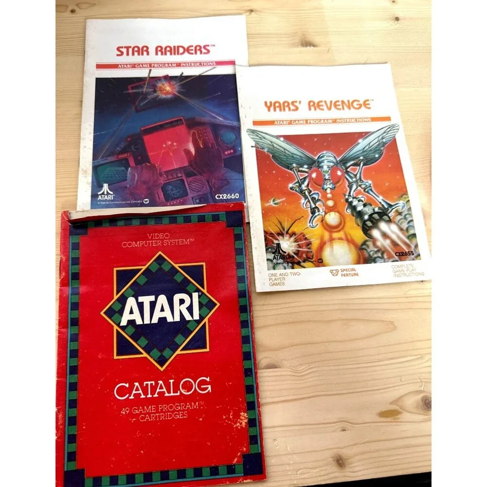 Vintage 1982 Atari Game Instructions Manual Booklets Lot Star Raiders Yars Reven